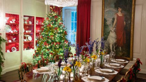 The China Room of the White House is decorated for the holiday season.