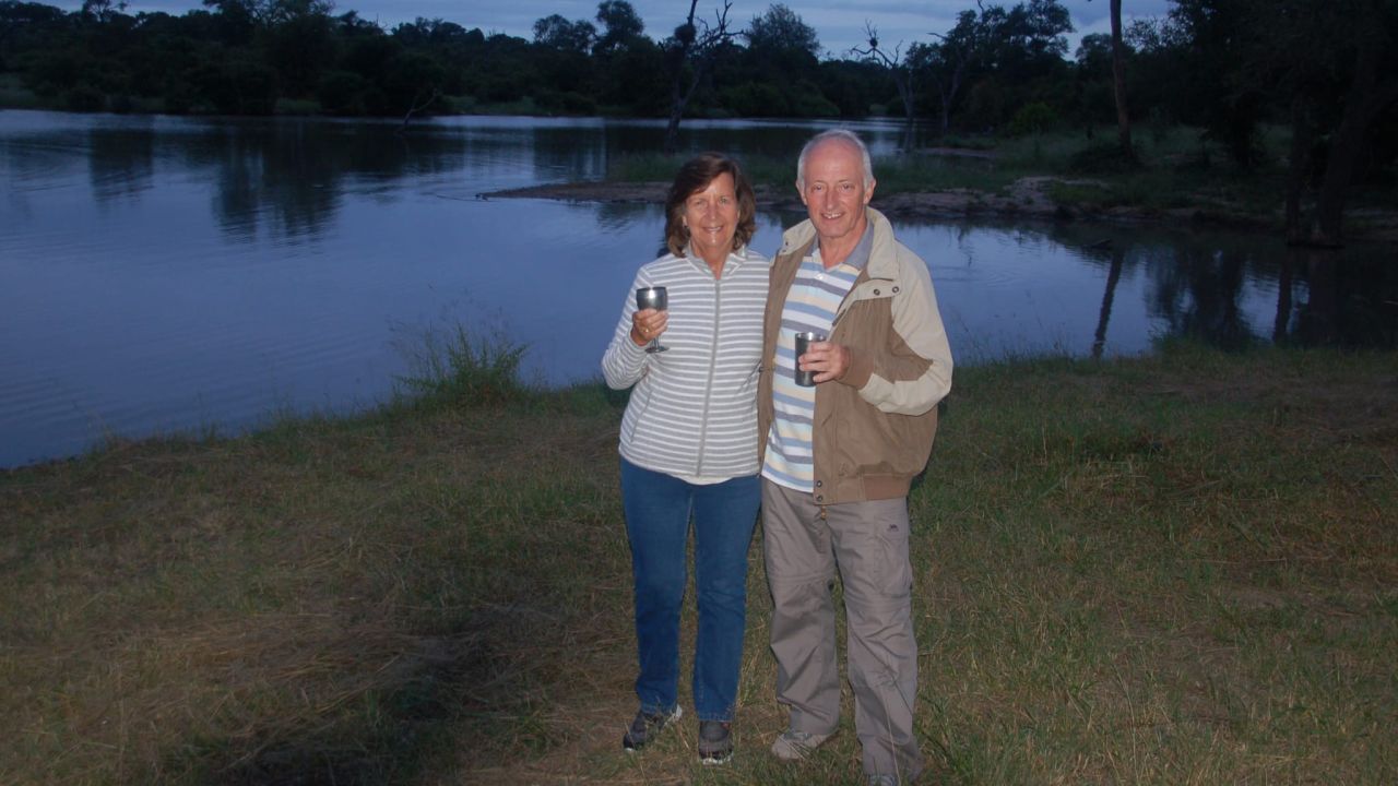 Jan and Mick Sturla at Elephant Plains Safari Lodge in the Sabi Sand area of Kruger National Parkduring their last trip.
