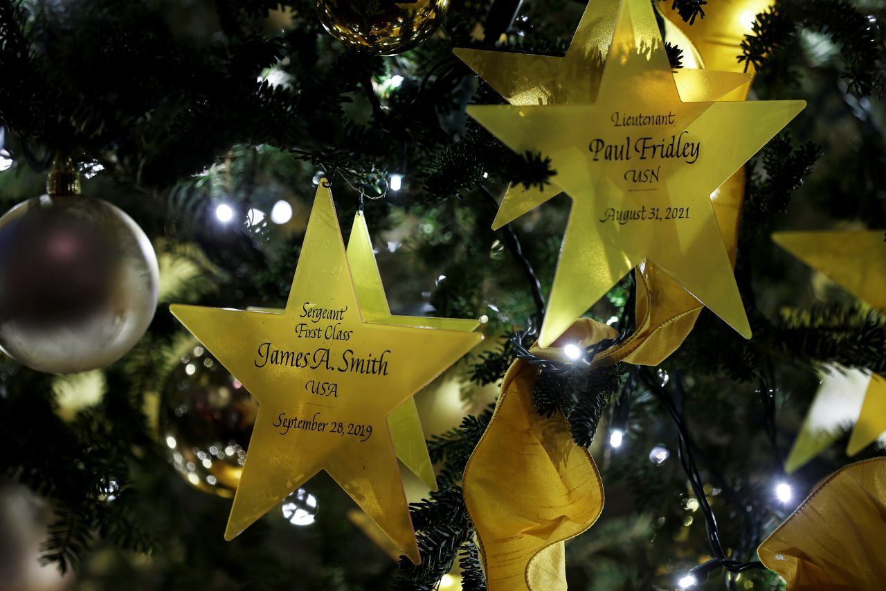 The Gold Star Tree honors fallen members of the US military.