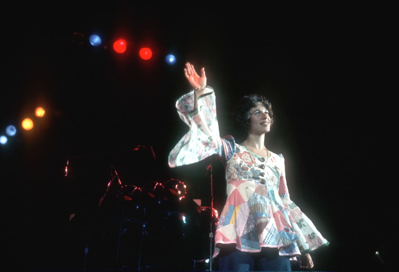 King performs on stage in Los Angeles in 1971.