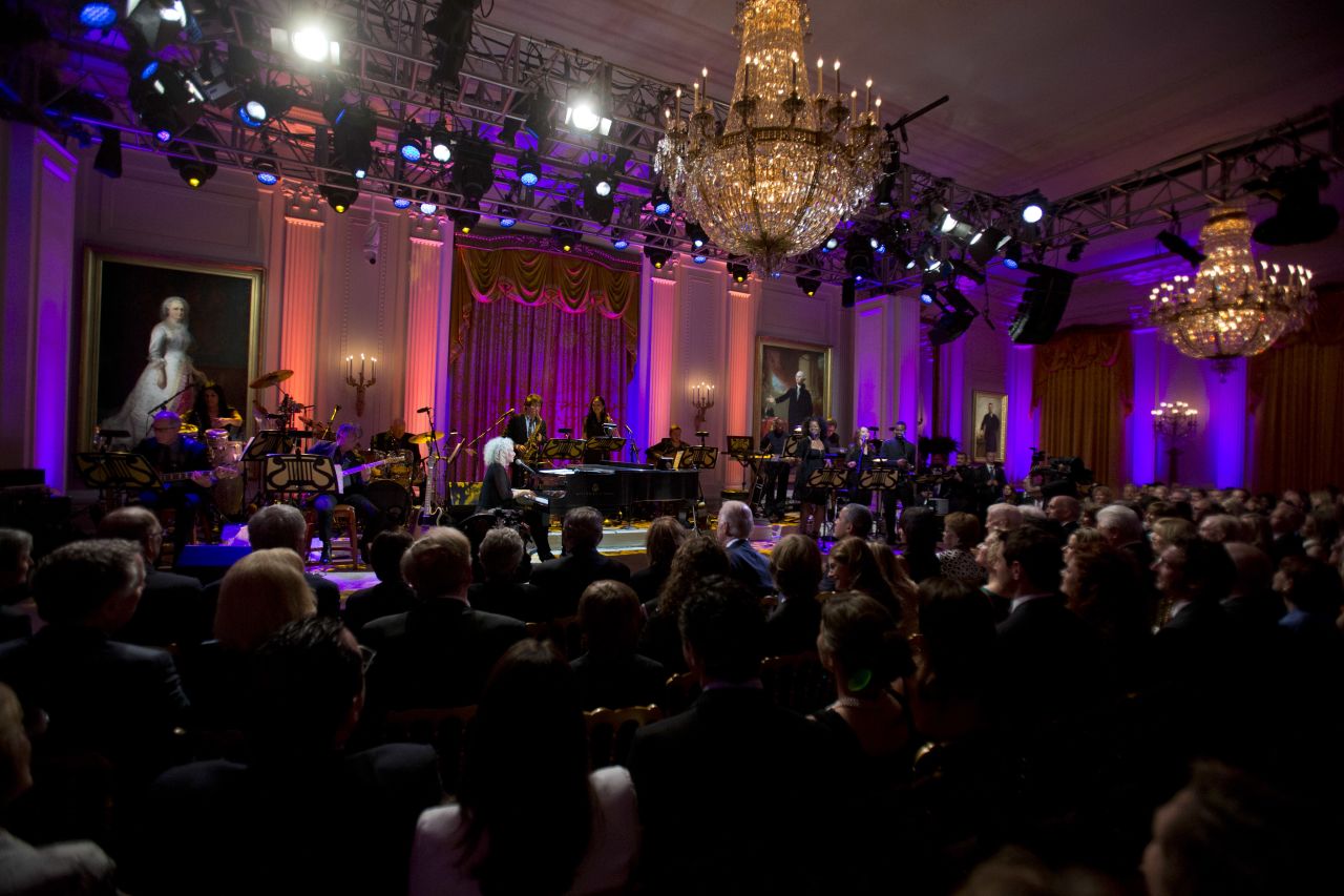 King performs at the White House after being presented with the 2013 <a href="https://obamawhitehouse.archives.gov/blog/2013/07/02/honoring-carole-king-white-house" target="_blank" target="_blank">Gershwin Prize for Popular Song. </a>King is the first woman to receive the award, which was created in 2007 to recognize "the profound and positive effect of popular music on the world's culture."