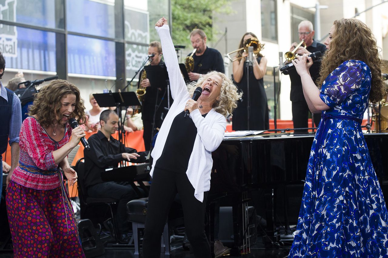 Chilina Kennedy, King and Abby Mueller perform on <a href="https://www.today.com/video/carole-king-on-seeing-beautiful-for-first-time-i-was-blown-away-522198083823" target="_blank" target="_blank">NBC's "Today"</a> show in 2015. Kennedy and Mueller starred in "Beautiful: The Carole King Musical," which opened on Broadway in 2014. The show received seven Tony nominations, and won two.