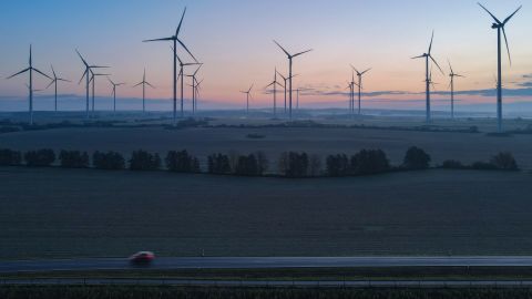 The Odervorland wind energy park is seen in Brandenburg, Germany, this month. 