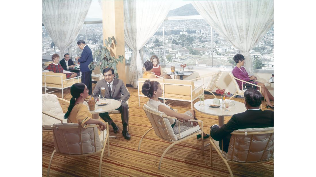 <strong>Lounging in Ecuador: </strong>Here's the lounge at InterContinental Quito, in Ecuador, which opened in 1967. Prince worked closely with photographer Arie deZanger, who took photos of many of his interiors for InterContinental, including this one.