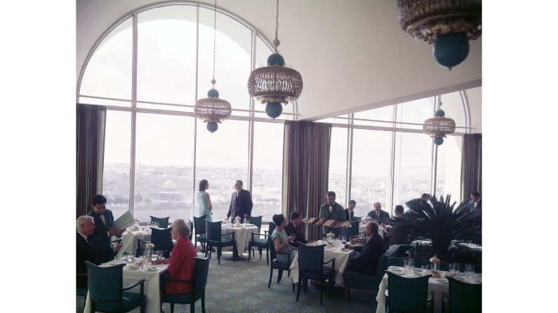 <strong>InterContinental Jerusalem</strong>: Wilma deZanger is also in this shot of the Seven Arches restaurant in the InterContinental Jerusalem Hotel. She's the woman in blue in the back.