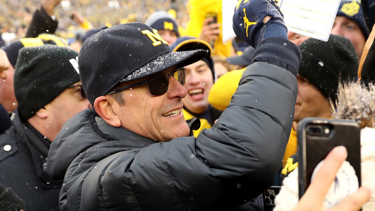 Michigan football coach Jim Harbaugh says he will gift his bonus to  staffers who took pay cuts | CNN