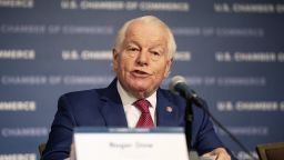 Roger Dow, president and chief executive officer of the U.S. Travel Association, speaks during a news conference at the U.S. Chamber of Commerce in Washington, D.C., U.S., on Wednesday, March 4, 2020. 