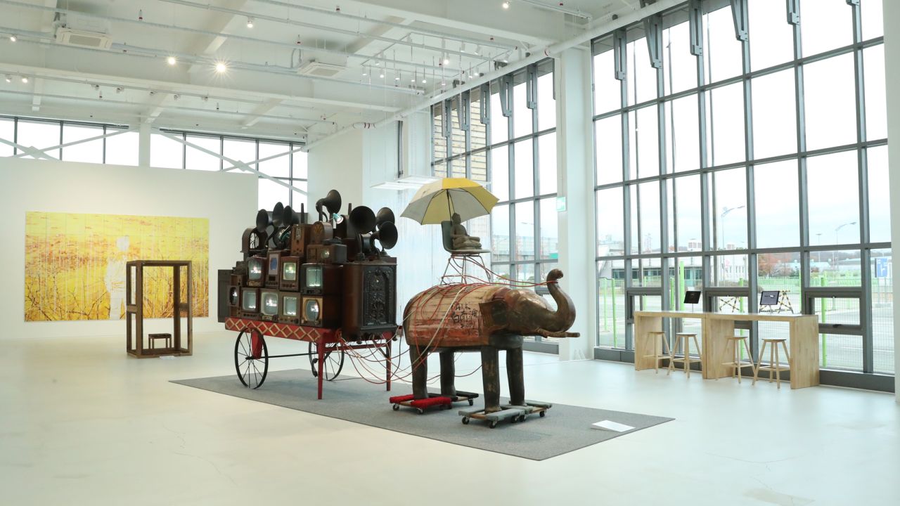 "Elephant Cart" is a work by Nam June Paik, the late Korean-American artist considered the founder of the video art movement.