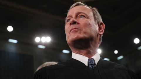 US Supreme Court Chief Justice John Roberts at President Donald Trump's State of the Union address in the House chamber on February 4, 2020 in Washington. 