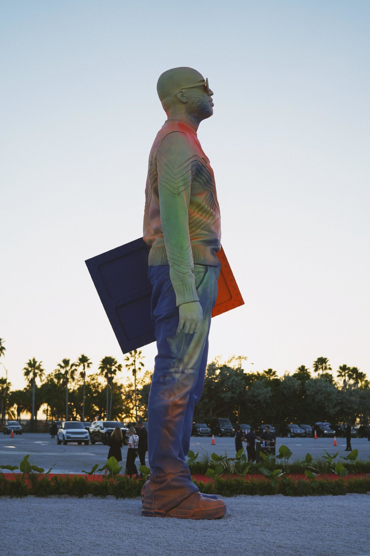 The tribute included a three-story tall statue of Virgil Abloh.