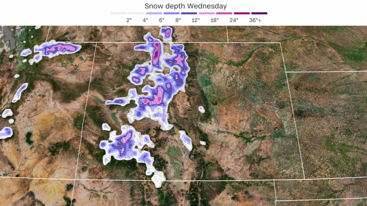 weather snow depth colorado