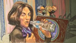 A sketch of Ghislaine Maxwell in court on December 1, 2021.