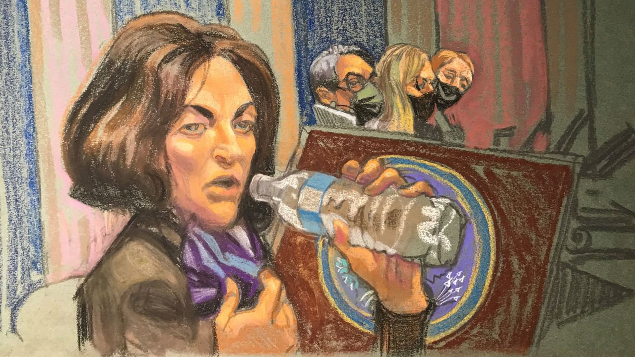 A sketch of Ghislaine Maxwell in court on December 1.