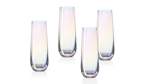 Godinger Crystal Stemless Flutes, Set of 4