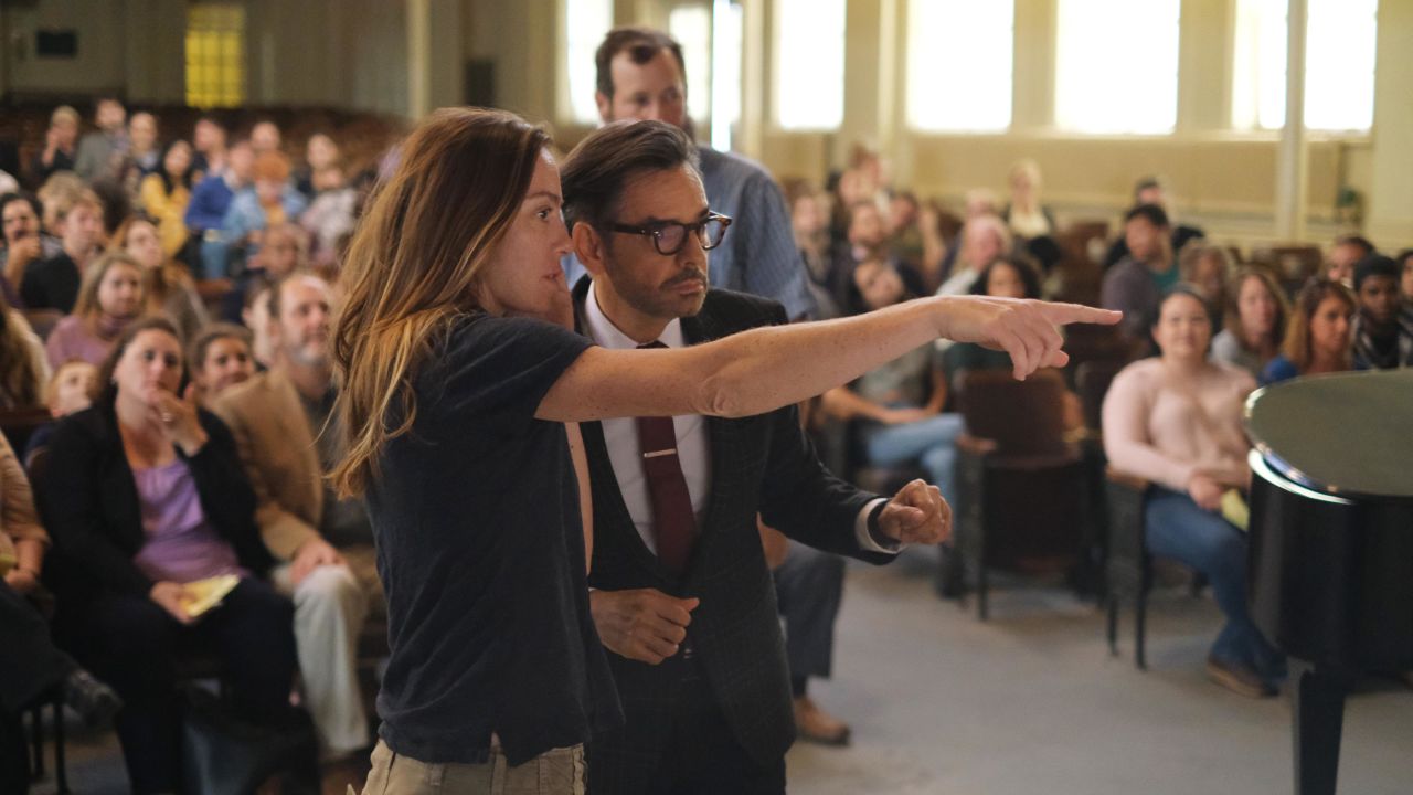 Siân Heder directs Eugenio Derbez in "CODA," nominated for best picture.