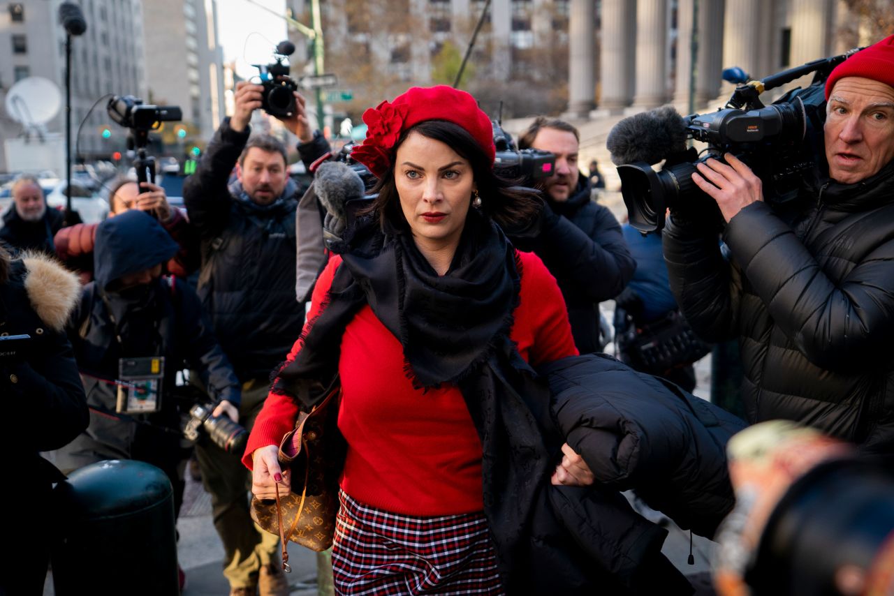 Sarah Ransome, one of the accusers of convicted pedophile and disgraced financier Jeffrey Epstein, arrives to a courthouse for the start of Ghislaine Maxwell's trial in New York on Monday, November 29. Maxwell, Epstein's former girlfriend and social companion, <a href="https://www.cnn.com/2021/11/29/us/ghislaine-maxwell-epstein-profile-intl/index.html" target="_blank">is facing trial on sex trafficking charges.</a> She has pleaded not guilty to all counts. <a href="https://www.cnn.com/2021/11/24/us/jeffrey-epstein-suicidal-thoughts-bureau-of-prisons-report/index.html" target="_blank">Epstein killed himself</a> while awaiting trial in 2019.