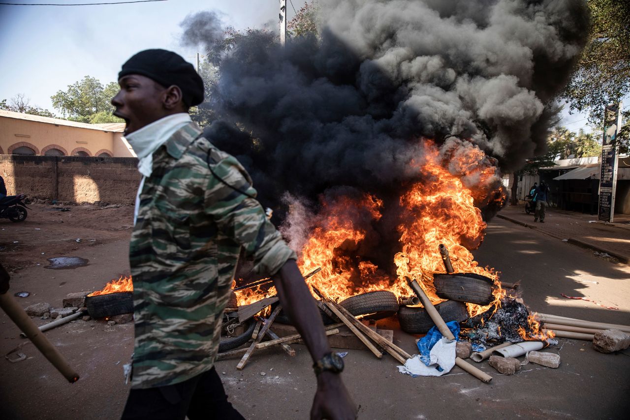 Protesters take to the streets of Ouagadougou, Burkina Faso, to call for the resignation of President Roch Marc Christian Kaboré on Saturday, November 27.<a href="https://apnews.com/article/africa-islamic-state-group-burkina-faso-ouagadougou-al-qaida-3b94a5ff79abb76f7aa7501e1ad502c2" target="_blank" target="_blank"> According to the Associated Press,</a> there is growing tension in the country over the government's inability to stem violence linked to al Qaeda and ISIS.