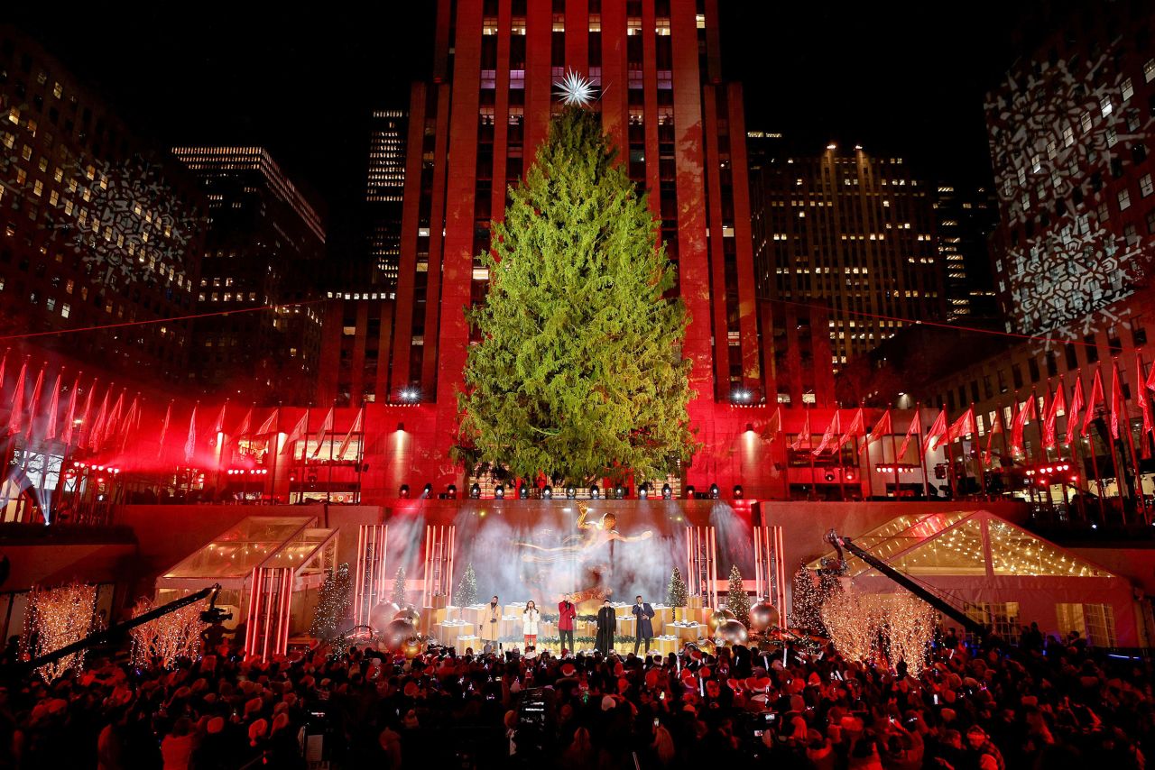 Pop group Pentatonix performs at the lighting ceremony of the Rockefeller Center Christmas Tree in New York on Wednesday, December 1.