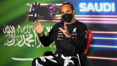 Lewis Hamilton said he is "not comfortable" racing in Saudi Arabia at a press conference. 