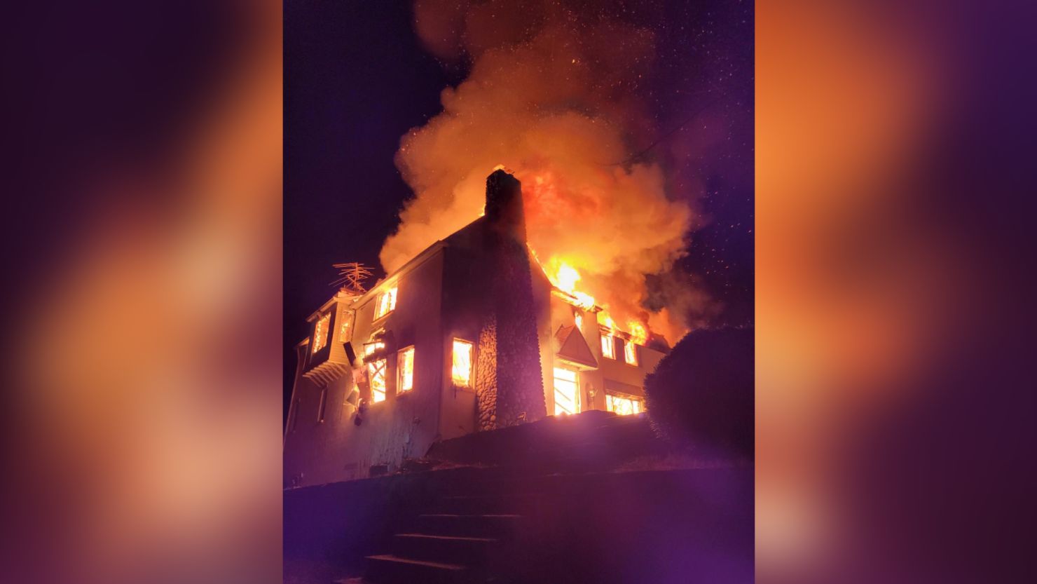 A Maryland home went up in flames after a family used coals to eradicate a snake infestation.