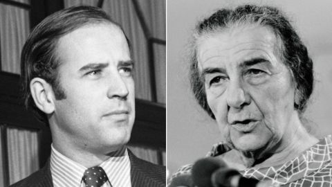 As a young Senator in 1973, President Joe Biden met with then-Israeli Prime Minister Golda Meir.