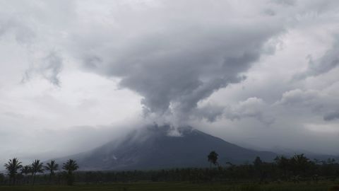 Indonesia's Mount Semeru releases volcanic materials during an eruption on Monday, December 6.