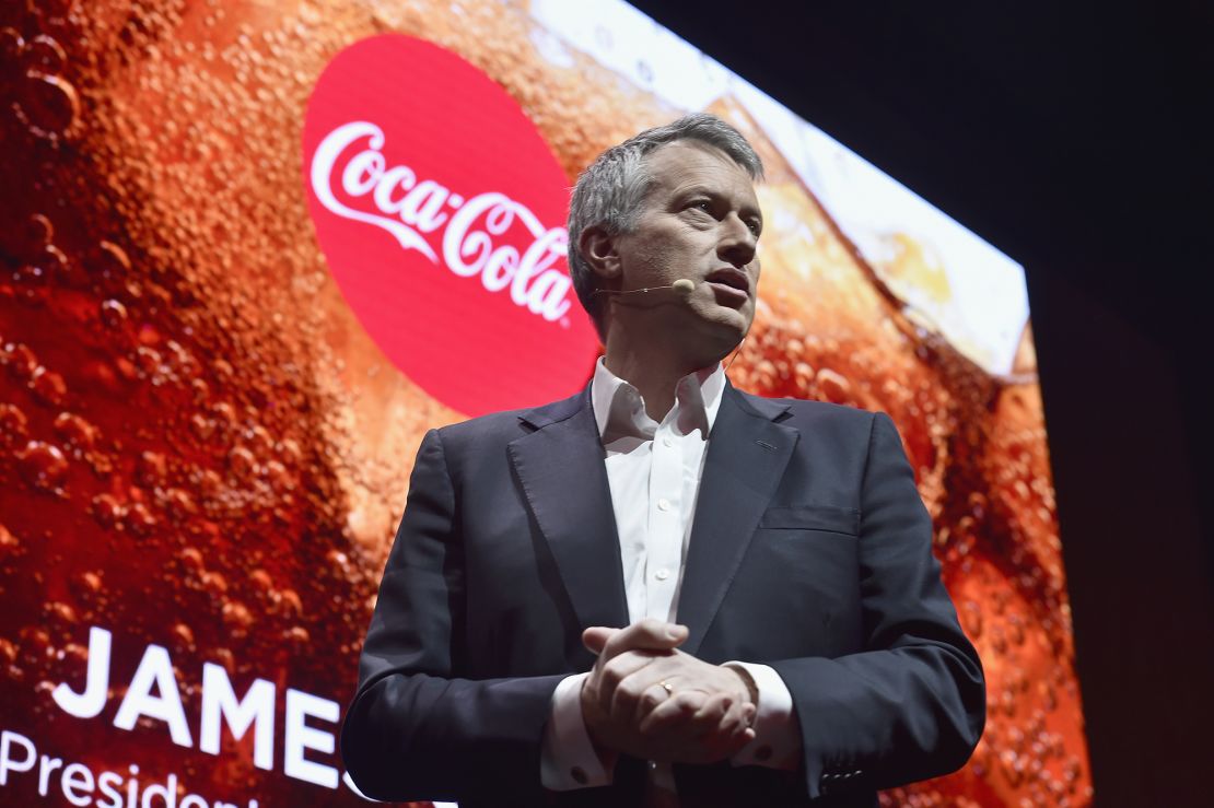 An analyst called Quincey, pictured in Paris in January 2016 at Coke's launch of its "One Brand" strategy,  "very pragmatic" and "analytical."