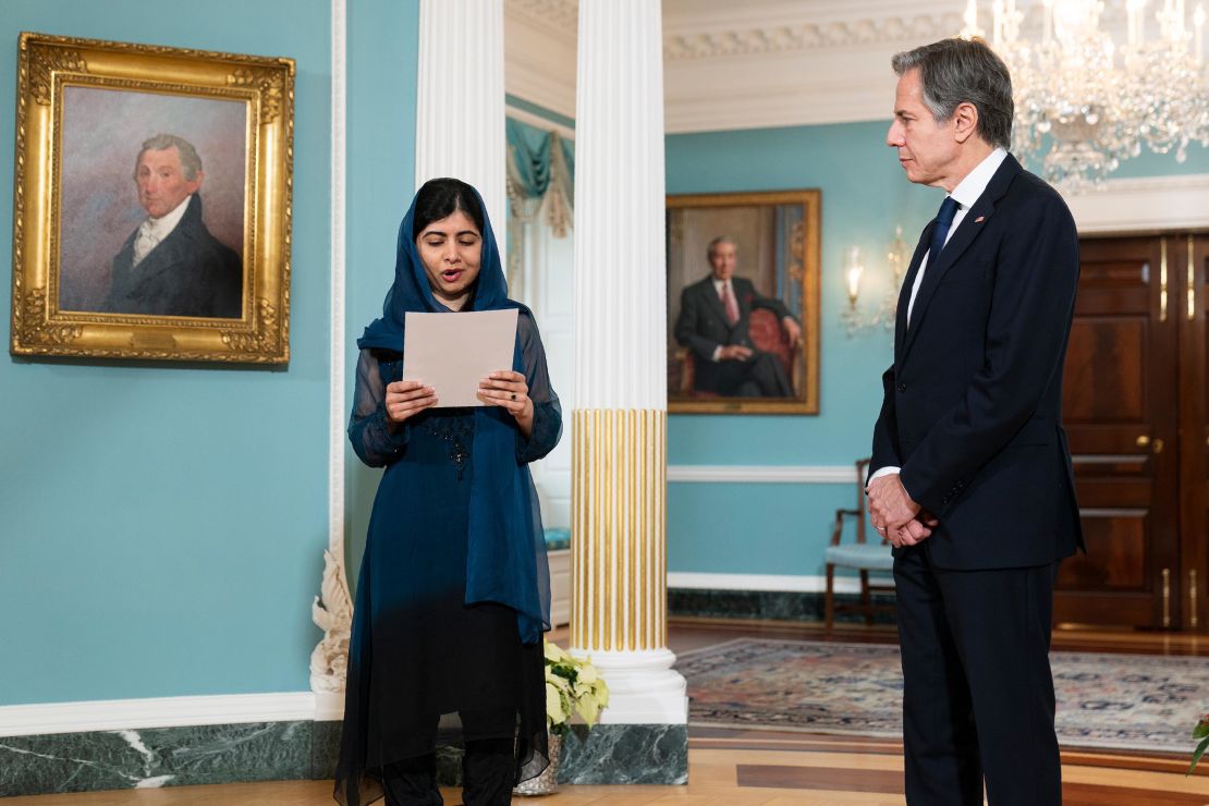 Malala Yousafzai reads aloud from a letter to President Biden from a 15-year-old Afghan girl.