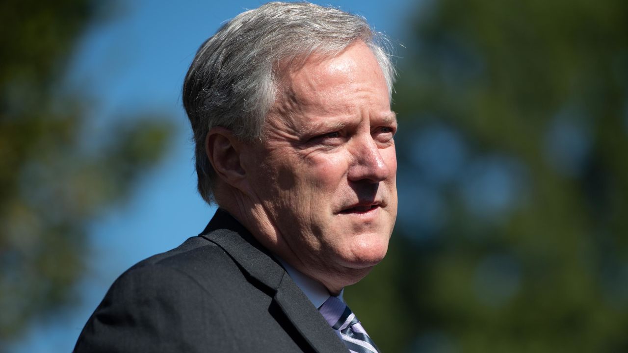 White House Chief of Staff Mark Meadows speaks to the media about US President Donald Trump at the White House in Washington, DC, October 2, 2020.