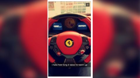 Indiana State Police said the person behind the social media account would post pictures including this image of a sports car steering wheel, to attract interactions.