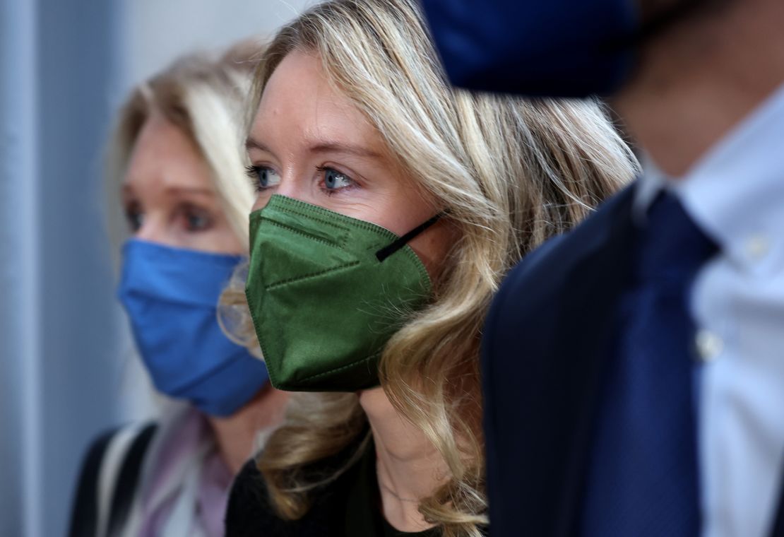 Theranos founder and former CEO Elizabeth Holmes arrives for her trial at the Robert F. Peckham Federal Building on December 07, 2021 in San Jose, California. 