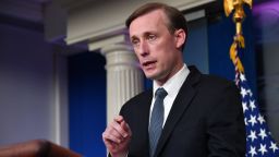 US National Security Adviser Jake Sullivan  speaks during the daily press briefing on December 7, 2021, in the Brady Briefing Room of the White House in Washington, DC. 