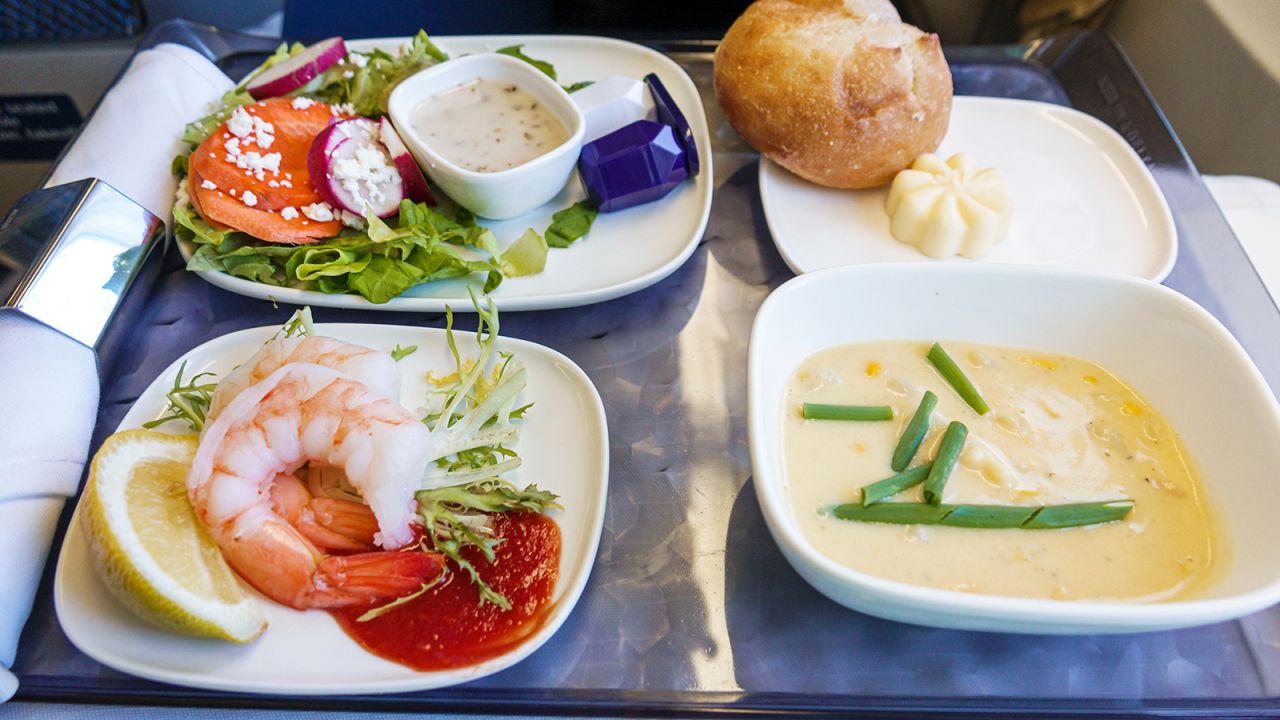Even fancier meals have their limitations once they're above the clouds.
