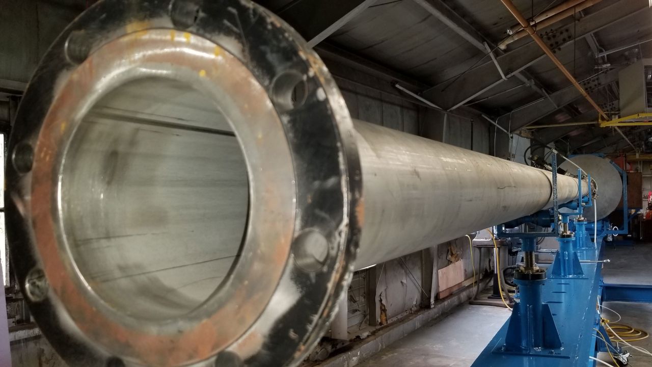 One of the NRC's four testing cannons. It has a 6-inch bore.