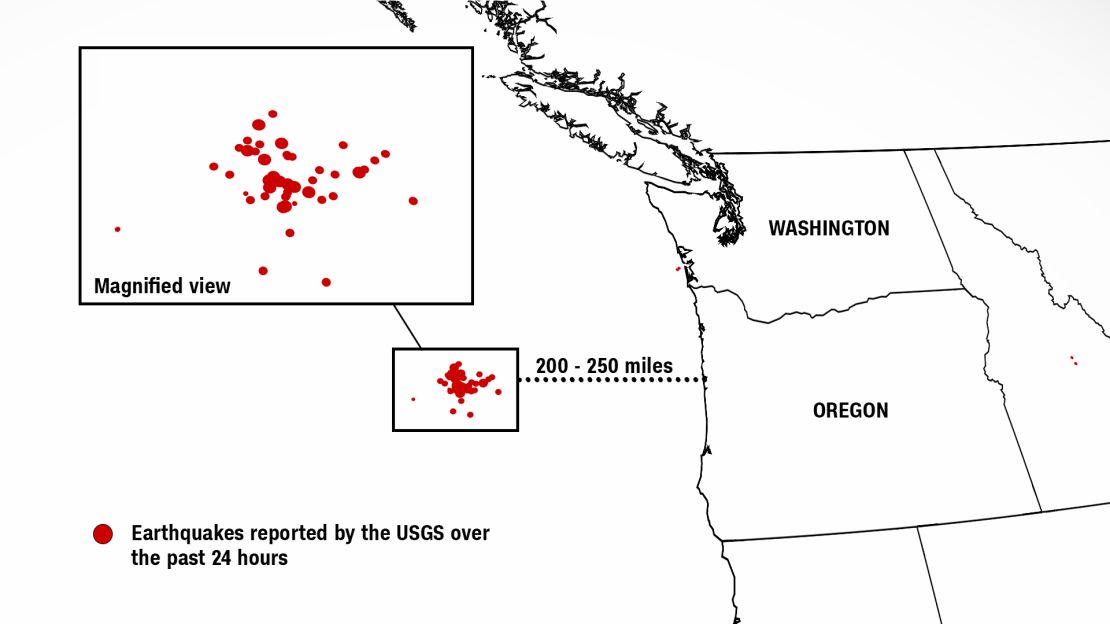 weather earthquake swarm oregon