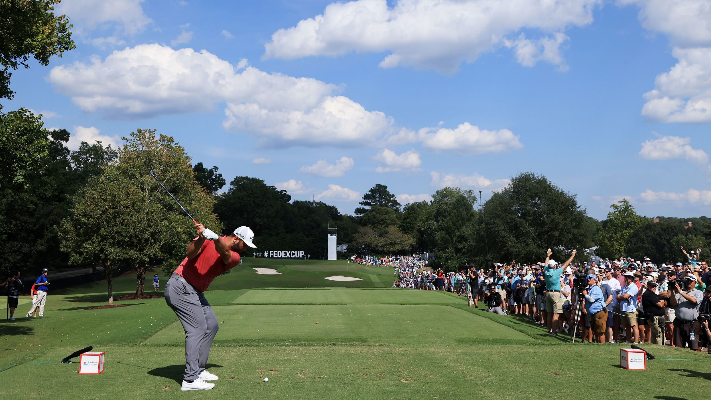 <strong>September 5:</strong> Jon Rahm plays his shot from the 11th tee during the final round of the Tour Championship at East Lake Golf Club. The Spaniard topped the PGA Tour rankings for earnings in 2021, taking home $7.7 million.