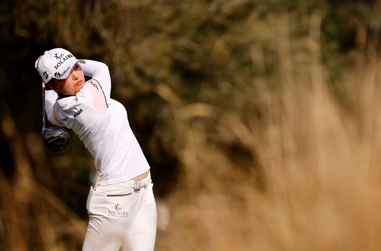 <strong>November 21: </strong>Jin-young Ko plays her shot from the 18th tee during the final round of the CME Group Tour Championship. The South Korean topped the LPGA rankings for earnings in 2021. In 19 LPGA events. she earned $3.5 million.