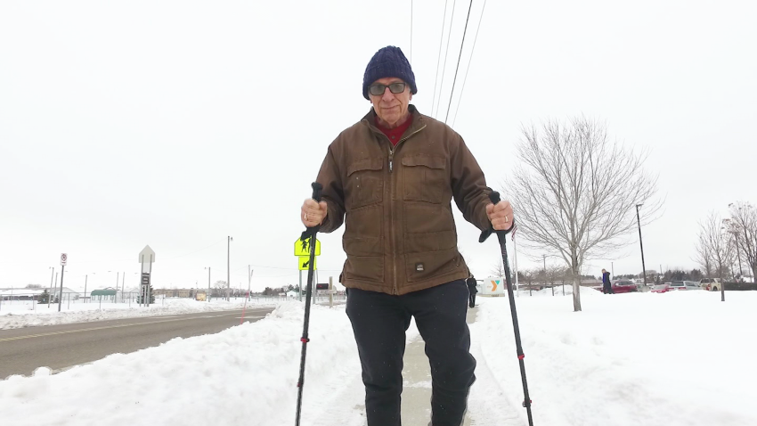 Jack Pavlock enjoys Nordic walking to stay fit.