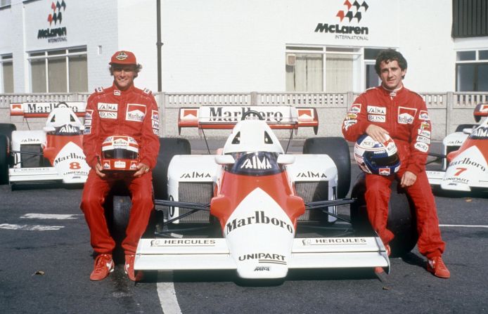 <strong>1984:</strong> Niki Lauda (L) won the championship by 0.5 points -- the smallest margin in F1 history -- over Alain Prost (R) in Portugal. Lauda had trailed Nigel Mansell in the race, but the Brit retired with brake issues, moving Lauda to second to win the title over Prost.