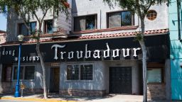 LOS ANGELES, CALIFORNIA - APRIL 14: Live music venue The Troubadour remains closed due to restrictive Coronavirus measures on April 14, 2020 in West Hollywood, California. (Photo by Rich Fury/Getty Images)
