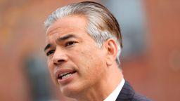 SAN FRANCISCO, CALIFORNIA - NOVEMBER 15: California Attorney General Rob Bonta speaks during a news conference outside of an Amazon distribution facility on November 15, 2021 in San Francisco, California. Bonta announced that Amazon Inc. will have to pay a $500,000 fine after the company failed to adequately notify workers and officials about coronavirus cases at its facilities pursuant to California Assembly Bill 865. The bill also requires companies to share COVID-19 safety plans, benefits and protections with employees. (Photo by Justin Sullivan/Getty Images)