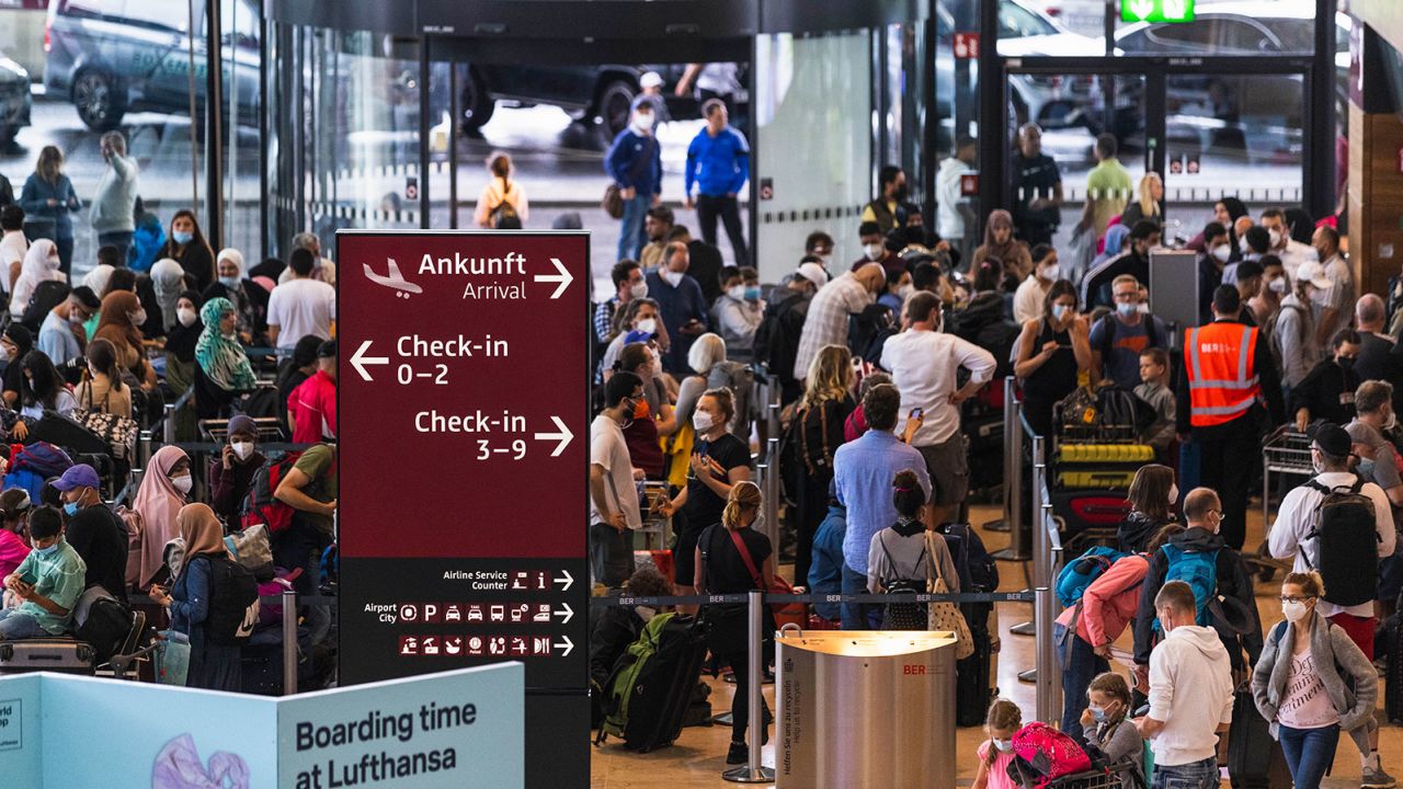 The airport was filled with holiday travelers on July 1, 2021.