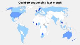 Covid-19 sequencing last month map