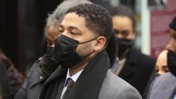 CHICAGO, ILLINOIS - DECEMBER 09: Former "Empire" actor Jussie Smollett arrives at the Leighton Criminal Courts Building to hear the verdict in his trial on December 9, 2021 in Chicago, Illinois. Smollett is accused of lying to police when he reported that two masked men physically attacked him, yelling racist and anti-gay remarks near his Chicago home in 2019. Smollett was found guilty in 5 of the 6 counts against him.  (Photo by Scott Olson/Getty Images)