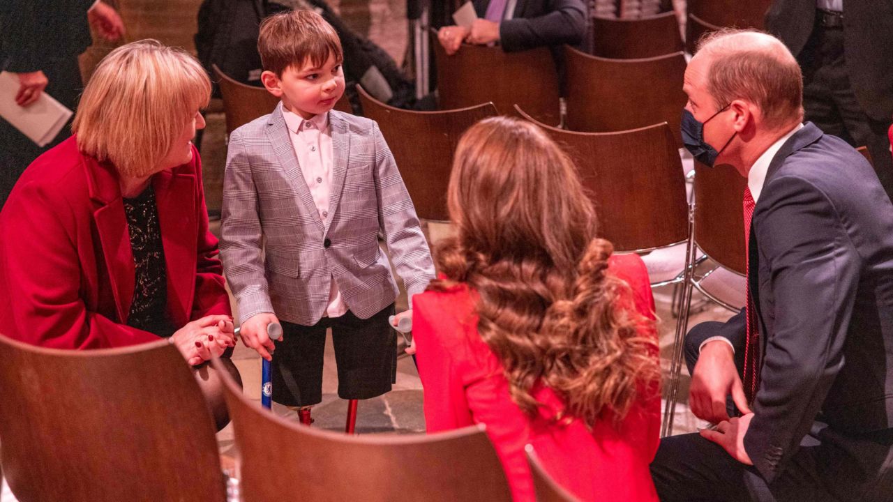 Kate and William chat with Tony Hudgell, a double amputee who raised nearly $2 million for charity.