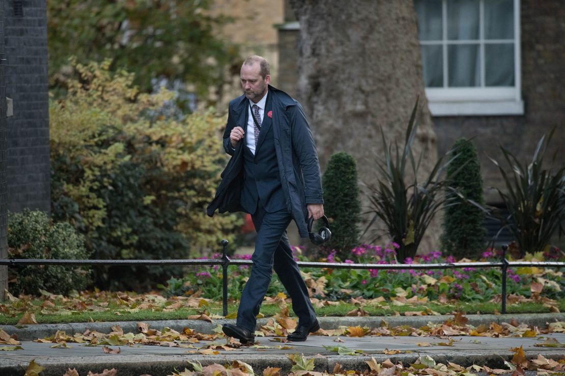 Jack Doyle is pictured walking into Downing Street, in London, during November 2020.