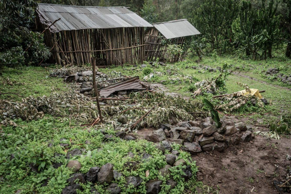 A mass grave for victims who were killed in an alleged massacre is seen in the village of Chenna, 95 kilometres northeast of the city of Gondar, Ethiopia, on September 14, 2021.