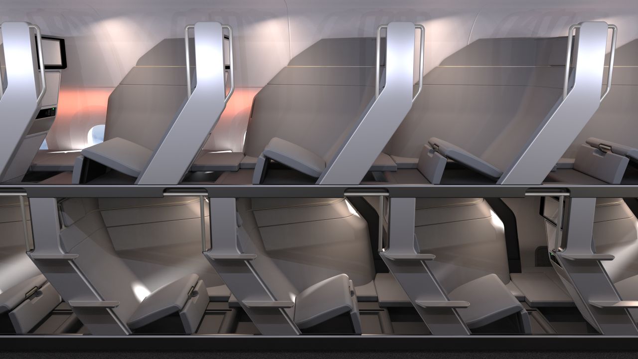 Zephyr Seat imagines double-decker lie-flat seats for the premium economy cabin.