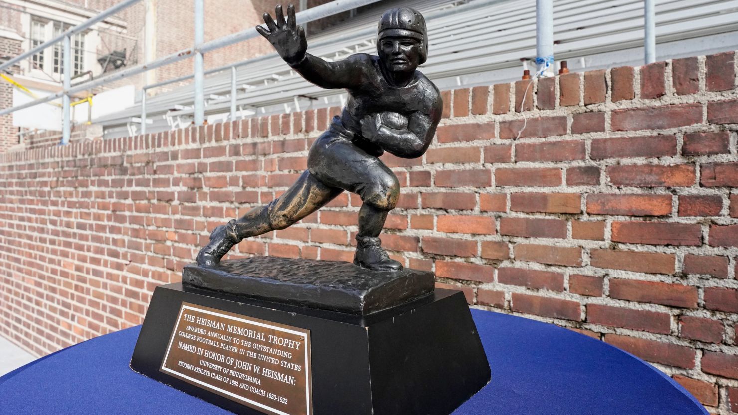 The Heisman Trophy is awarded annually to college football's most outstanding player.