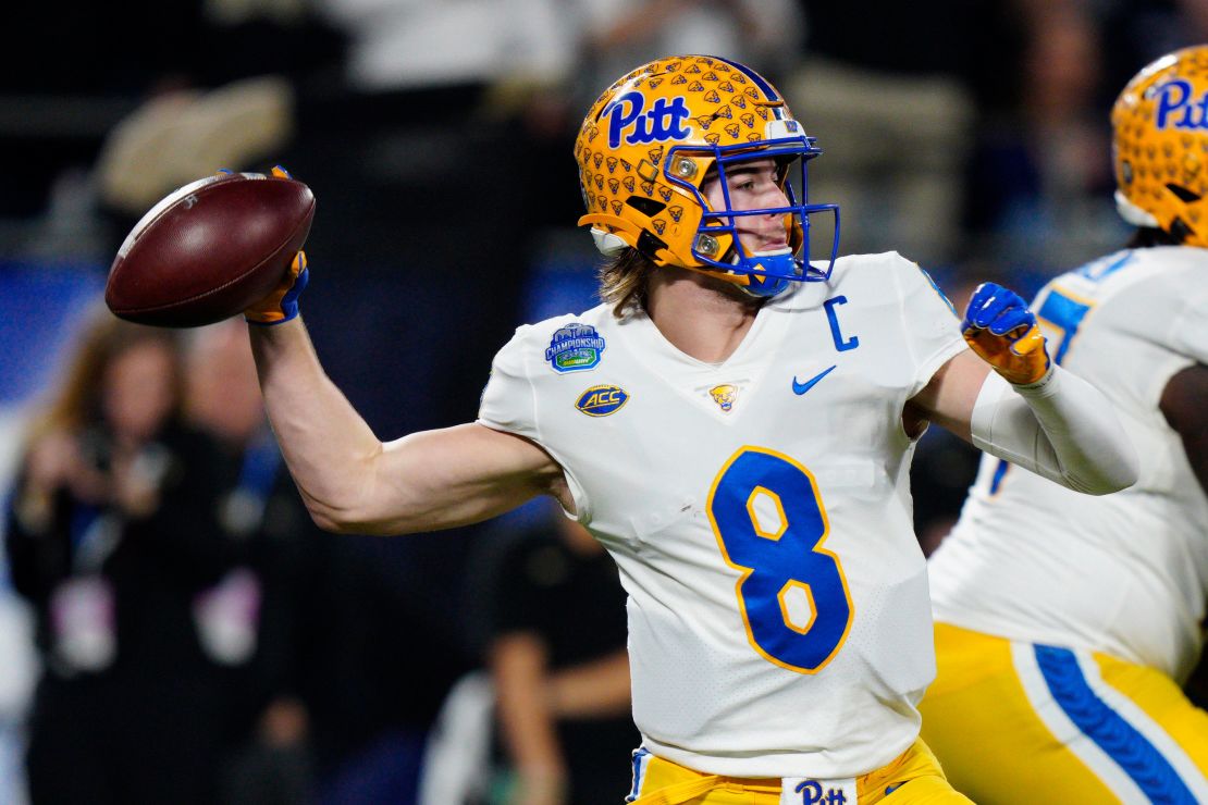 Pittsburgh quarterback Kenny Pickett broke NFL great Dan Marino's career touchdown pass record at Pitt is in with a shot.